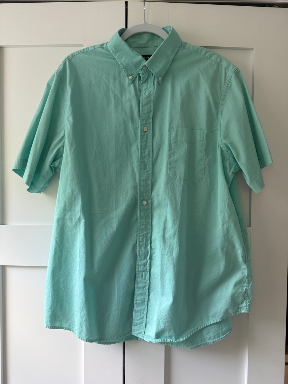 Lands' End Men's Short-Sleeve Button-Down Shirt - Mint